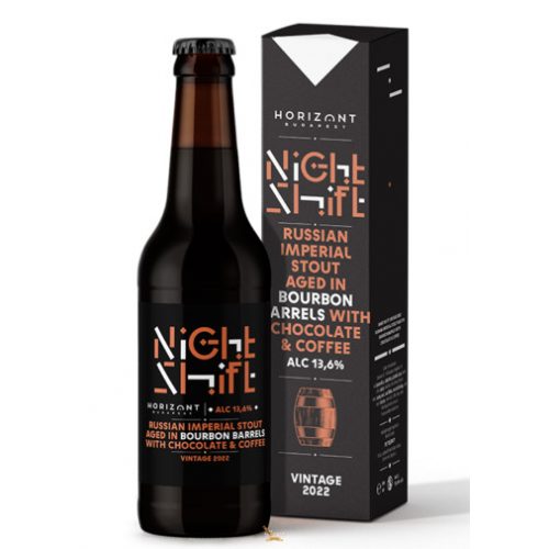 Horizont Night Shift Vintage 2022 / Russian Imperial Stout  bourbon BA érlelve csokoládéval és kávéval /hordóérlelt/ (0,33L) (13,6%)