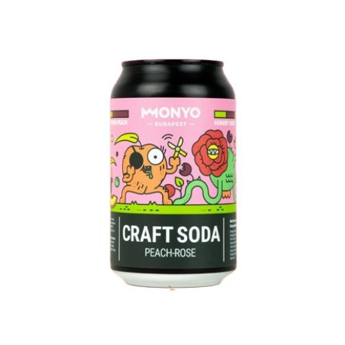 MONYO CRAFT SODA - PEACH  ROSE   - szénsavas üdítőital  (0,33L) (0%)